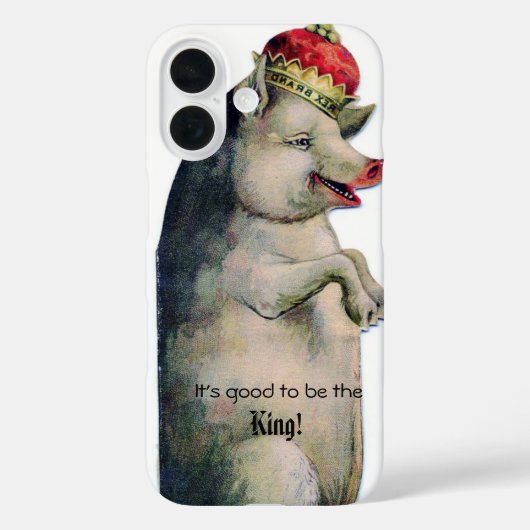 Étui iPhone Vintage Pig / Hog King (Verso)