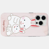 Étui 'Keep Calm' Bunny pour iPhone 15 Pro Max (Verso (horizontal))