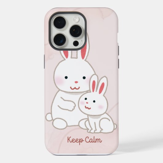 Étui 'Keep Calm' Bunny pour iPhone 15 Pro Max (Verso)