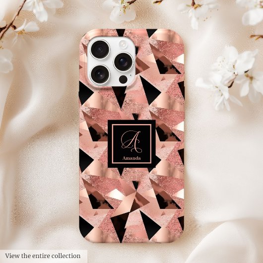 Étui luxe iPhone 14 Rose Gold Noir Tendance