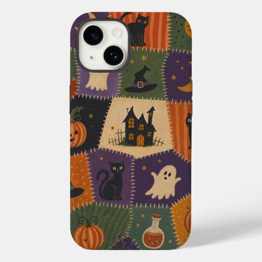 Étui Maison Hantée Chat Fantôme Patchwork Hallowee (Verso)