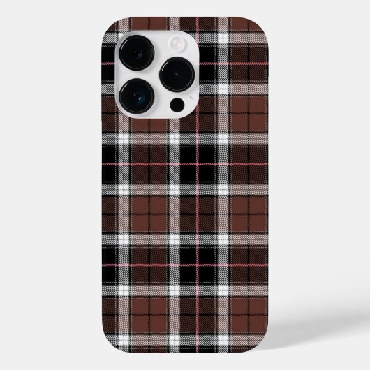 Étui marron à carreaux pour iPhone / iPad (Verso)