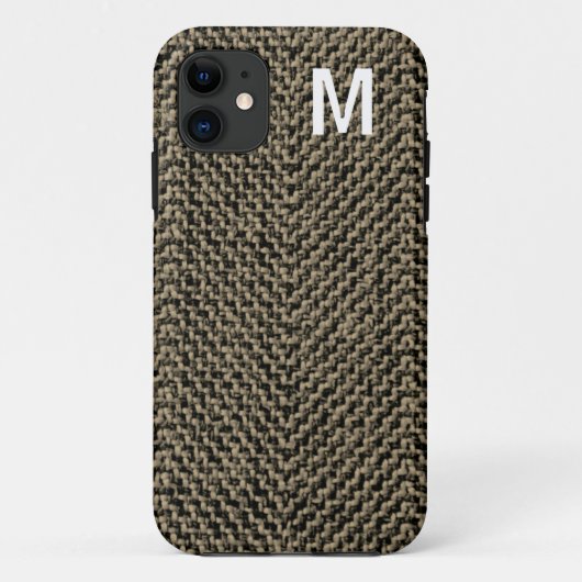 Étui marron tweed Monogram pour iPhone 5 (Dos)
