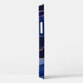 Étui minimal chic glam moderne agate bleu et or -M (Verso / Droite)