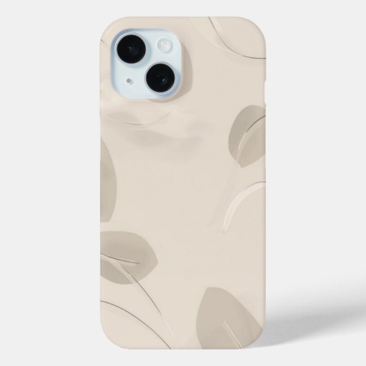 Étui Minimaliste Feuilles Beige (Verso)