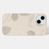 Étui Minimaliste Feuilles Beige (Verso (horizontal))