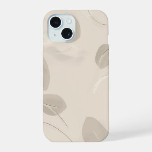 Étui Minimaliste Feuilles Beige