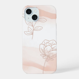 Étui 'Minimaliste Fleur de Pêche' pour iPhone 15 a