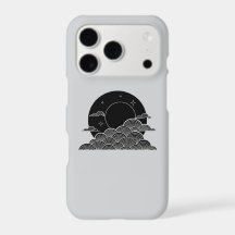 Étui Minimaliste Lune Nuages pour iPhone 17 Pro
