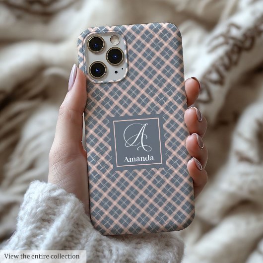 Étui moderne gris corail pour iPhone Organiseur de