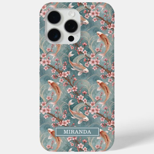 Étui Monogramme à Motif de Poisson Koi Sakura Japo (Verso)