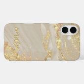 Étui Monogrammé Encre Dorée pour iPhone Mate (Verso (horizontal))