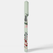 Étui monogrammé floral de Noël à l'aquarelle rose (Verso / Droite)