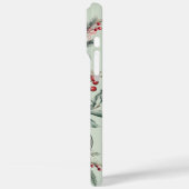 Étui monogrammé floral de Noël à l'aquarelle rose (Verso / Gauche)