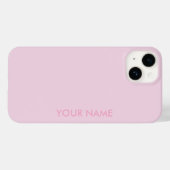 Étui monogramme minimaliste moderne rose féminin (Verso (horizontal))