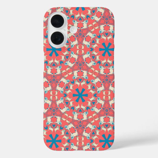 Étui motif pug corail (Verso)