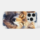 Étui Mystique Loup Doré pour iPhone 15 Pro (Verso Horizontal)