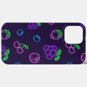 Étui Neon Berry Pattern pour iPhone 13 Pro Max (Verso (horizontal))