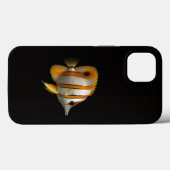 Étui noir 4 Luxe pour iPhone 13, Poisson-papillon  (Verso (horizontal))