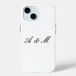 Étui personnalisé couple monogramme écriture éléga