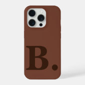 Étui personnalisé marron pour iPhone avec monogram (Verso)