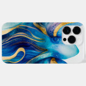 Étui Pieuvre Or Turquoise Bleu Case-Mate iPhone 14 (Verso (horizontal))