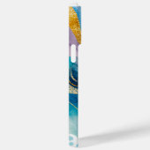 Étui Pieuvre Or Turquoise Bleu Case-Mate iPhone 14 (Verso / Droite)