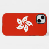 Étui pour Apple iPhone 15 Plus, drapeau de Hong Ko (Verso Horizontal)