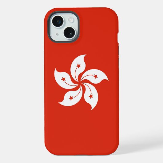 Étui pour Apple iPhone 15 Plus, drapeau de Hong Ko (Verso)