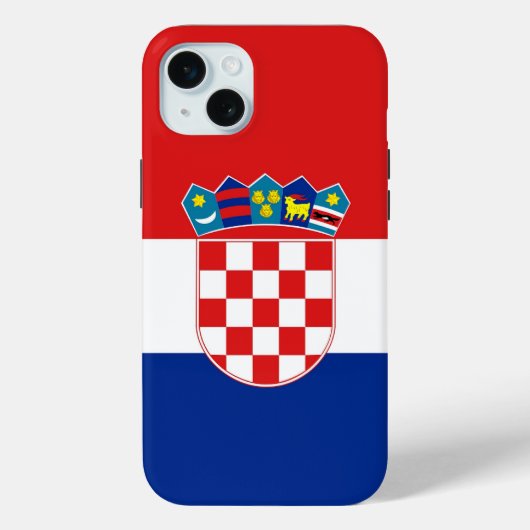 Étui pour Apple iPhone 15 Plus, drapeau de la Croa (Verso)