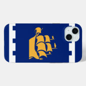 Étui pour Apple iPhone 15 Plus, drapeau de la vill (Verso (horizontal))