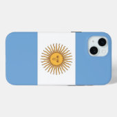 Étui pour Apple iPhone 15 Plus, drapeau de l'Argen (Verso (horizontal))