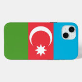 Étui pour Apple iPhone 15 Plus, drapeau de l'Azerb (Verso (horizontal))