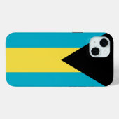 Étui pour Apple iPhone 15 Plus, drapeau des Bahama (Verso (horizontal))