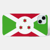 Étui pour Apple iPhone 15 Plus, drapeau du Burundi (Verso (horizontal))