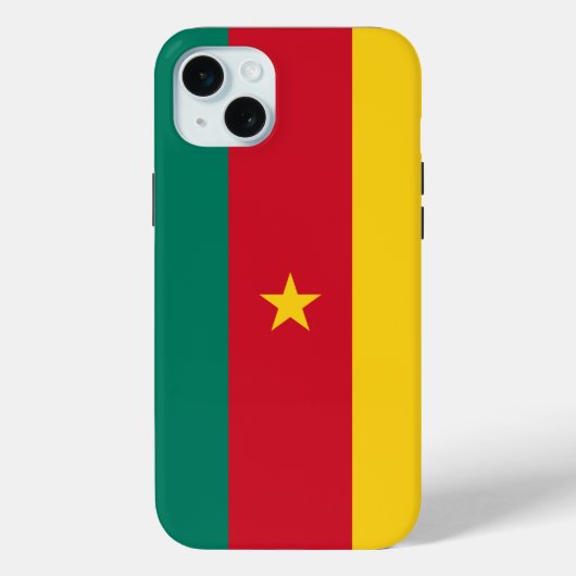 Étui pour Apple iPhone 15 Plus, drapeau du Camerou (Verso)
