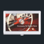 Étui Pour Cartes De Visite Boîtier de carte de visite automobile<br><div class="desc">Porte-carte de visite automobile cool pour hommes avec image rétro de l'intérieur de voiture Corvette classique imprimé sur l'avant avec texte que vous pouvez personnaliser pour faire votre propre. Conçu pour toute entreprise de l'industrie automobile qui veut faire une grande première impression, ce modèle design est prêt pour vous à...</div>