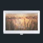 Étui Pour Cartes De Visite Champ de blé Glam de pays rustique<br><div class="desc">Champ de blé Rustique Pays Titulaire de carte Glam. Customisez avec n'importe quel texte ou laissez-le vide.</div>