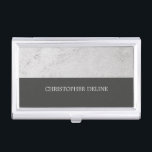 Étui Pour Cartes De Visite Construction moderne élégante en pierre gris<br><div class="desc">Porte-carte de visite moderne avec motif en pierre et gris foncé rayéDesign simple et élégant.</div>