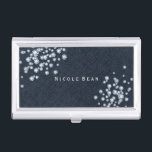 Étui Pour Cartes De Visite Denim et porte-cartes de carte de visite fascinant<br><div class="desc">Denim et porte-cartes de carte de visite fascinant de charme de diamants. Customisez avec n'importe quel texte ou laissez-le vide.</div>