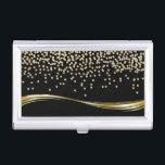 Étui Pour Cartes De Visite Élégant Or élégant - Huile brillante Confetty Diam<br><div class="desc">Cette image présente des confettis en feuille d'or ou des diamants sur arrière - plan en faux or.Les diamants sont les meilleures amies des filles.Alors offrez-vous ou un ami à quelque chose de spécial avec ce magnifique accessoire couvert de diamants. Sélectionnez le bouton costume pour modifier le style, la couleur...</div>