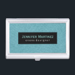 Étui Pour Cartes De Visite Elégant Pastel Blue Faux Linge Texture<br><div class="desc">Elégant simple bleu clair et noir faux cuir. Modèle de porte-carte de visite entièrement personnalisable. Si vous avez besoin d'aide pour customiser un de mes designs,  contactez le concepteur ArtOnWear. Mise en forme de texte gratuite avec aide en direct disponible sur demande.</div>