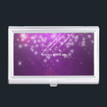 Étui Pour Cartes De Visite Fuchsia Purple Sparkle Glam Titulaire de carte d'a<br><div class="desc">Titulaire de carte d'affaires Fuchsia Purple Sparkle Glam. Cartes de visite correspondants disponibles.</div>