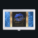 Étui Pour Cartes De Visite Lèvres Parties scintillant bleues sur or et noir<br><div class="desc">Titulaires de carte professionnelle en Parties scintillant bleue lèvres sur l'impression Gold & Black avec do-it-yourself texte. REMARQUE : SEULEMENT CHANGER LES ZONES MODÈLES NÉCESSAIRES! 😀 Si nécessaire, vous pouvez supprimer le texte et commencer à ajouter le texte et la police que vous voulez. 📌 Si vous avez besoin d'une...</div>