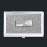 Étui Pour Cartes De Visite Moderne Élégant Chic Girly Glittery Argent<br><div class="desc">Élégant arrière - plan glamour glamour. Un design élégant et sophistiqué. L'idée cadeau cool parfaite pour elle en toute occasion.</div>
