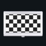Étui Pour Cartes De Visite Noir et blanc Checkered<br><div class="desc">Le motif checkered noir et blanc simple frais est fait de rangées des carrés blancs et noirs alternatifs. Sentez-vous libre pour customiser le produit pour lui faire vos propres. Digital créée image de pixel 9000 x 6000. Copyright ©2013 Claire E. Skinner, tous droits réservés. Pour voir cette conception sur d'autres...</div>