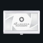 Étui Pour Cartes De Visite Photographie simple d'obturateur de caméra de<br><div class="desc">Porte-cartes de carte de visite simple simple de photographie d'obturateur de caméra de photographe.</div>