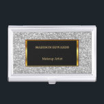 Étui Pour Cartes De Visite Professionnel d'or et argenté d'or génial de<br><div class="desc">Or génial moderne et porte-cartes de carte de visite professionnel de scintillement argenté de parties scintillantes. Perfectionnez pour le coiffeur, l'organisateur, le wedding planner, le maquilleur, le thérapeute de massage, le propriétaire de studio d'ongle, le Cosmetologist, le coiffeur, le magasin de salon, et plus. Si vous avez besoin de l'aide,...</div>