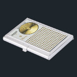 Étui Pour Cartes De Visite Radio de transistor vintage<br><div class="desc">Radio de transistor vintage dans le blanc et la couleur chics d'or</div>
