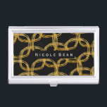 Étui Pour Cartes De Visite Titulaire de carte d'affaires Gold Foil Scribble C<br><div class="desc">Porte-carte d'affaires Gold Foil Circle. Customisez avec n'importe quel texte ou laissez-le vide.</div>